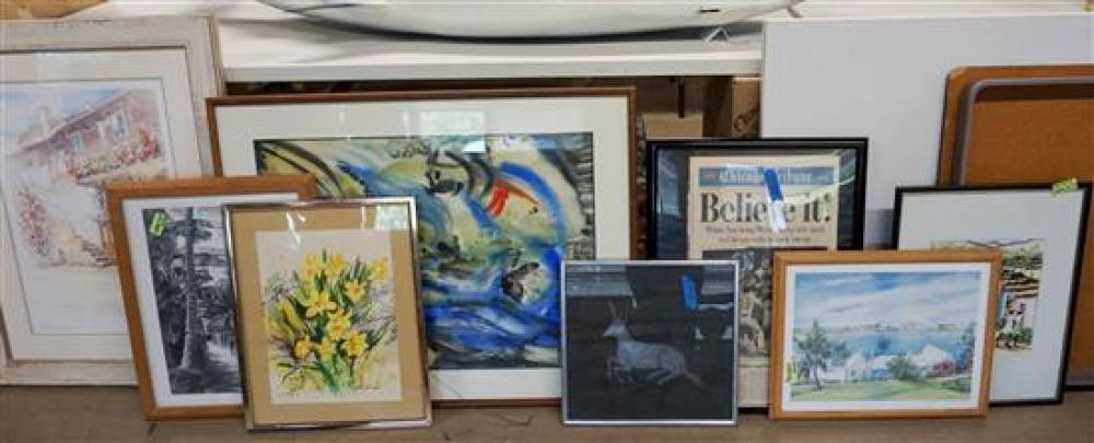 BIN OF ASSORTED WORKS OF ARTBin