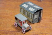 BING TIN CAR AND GARAGE.  Germ