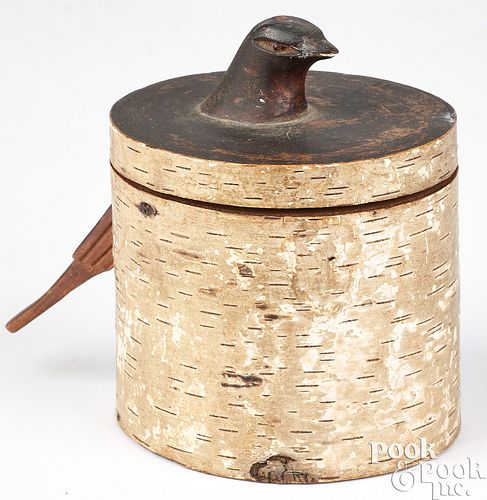 BIRCH TOBACCO OR TEA CADDY, 19TH