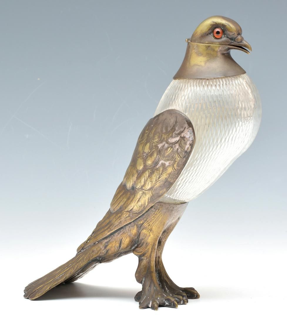 BIRD FORM CLARET JUG, SILVER