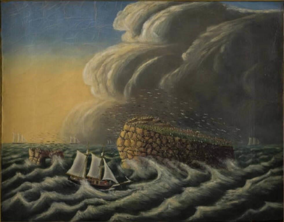 BIRD ISLAND PAINTINGA folky oil