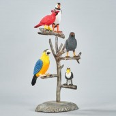 BIRD TREE CARVINGA colourful e