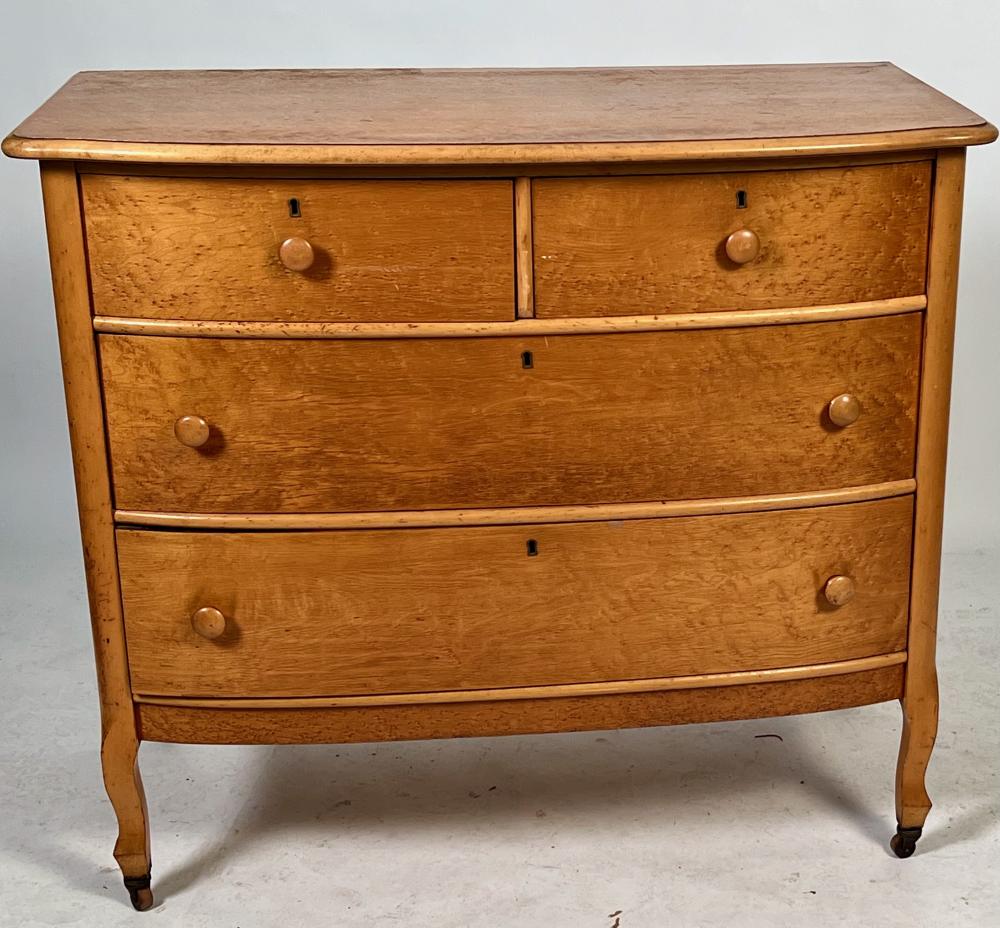 BIRD'S-EYE MAPLE BOWFRONT CHEST