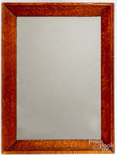 BIRDS-EYE MAPLE MIRROR, 19TH