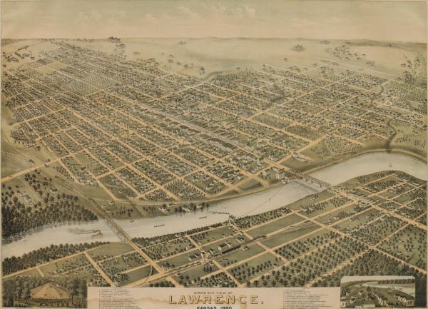 BIRD'S EYE VIEW OF LAWRENCE