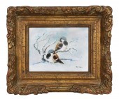 BIRDS ON A SNOWY BRANCH, SIGNE
