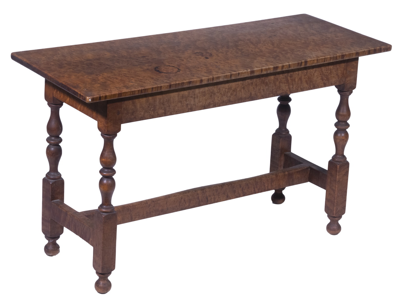 BIRDSEYE MAPLE BENCH 19th c.