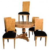 BIRDSEYE MAPLE PEDESTAL ROUND