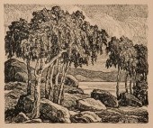 BIRGER SANDZEN 'BIRCHES' PENCI