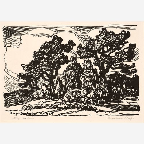 BIRGER SANDZEN "MOUNTAIN SLOPE"