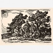 BIRGER SANDZEN "MOUNTAIN SLOPE