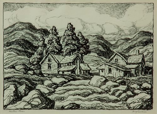 BIRGER SANDZEN 'MOUNTAIN STREAM'
