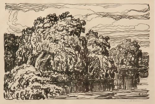 BIRGER SANDZEN 'STREAM WITH