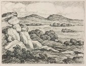 BIRGER SANDZEN 'TWIN MOUNDS' P