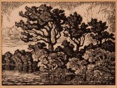 BIRGER SANDZEN 'WILLOW AND COT