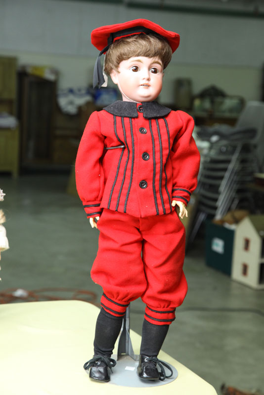 BISQUE HEAD BOY DOLL. Sleep eyes 