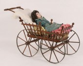Bisque head doll; kid body, bi