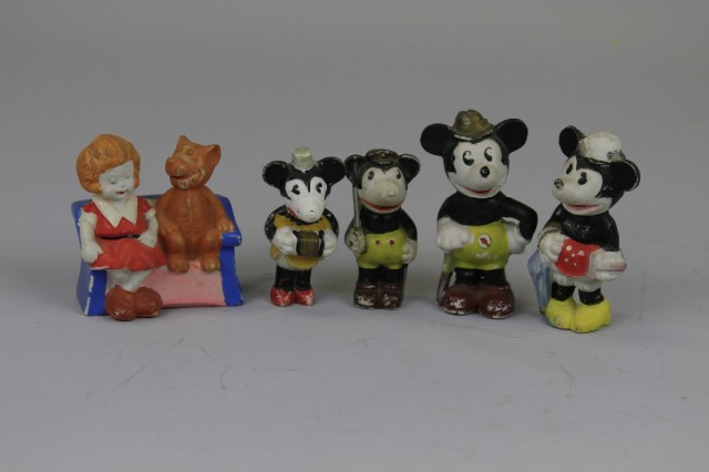 BISQUE MICKEY FIGURES AND ORPHAN