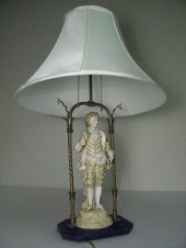 Bisque porcelain figural table