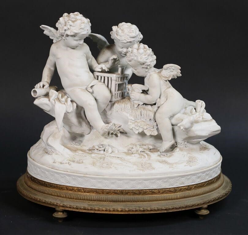 BISQUE PORCELAIN FIGURE GROUP