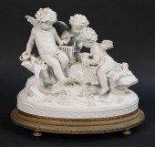 BISQUE PORCELAIN FIGURE GROUP