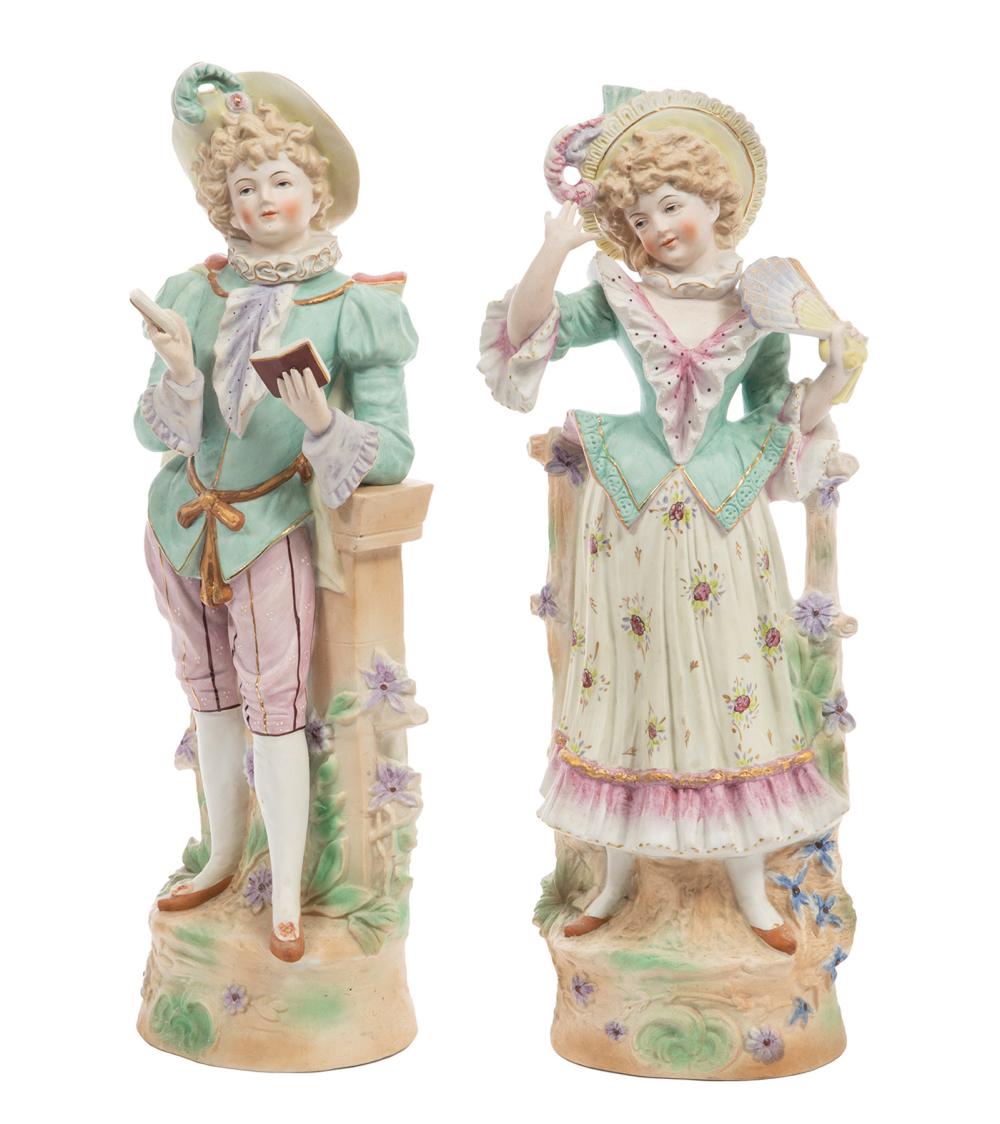 BISQUE PORCELAIN FIGURES OF A