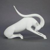 BISQUE PORCELAIN GAZELLE SCULP