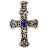 BJC STERLING & 18K GOLD CROSS