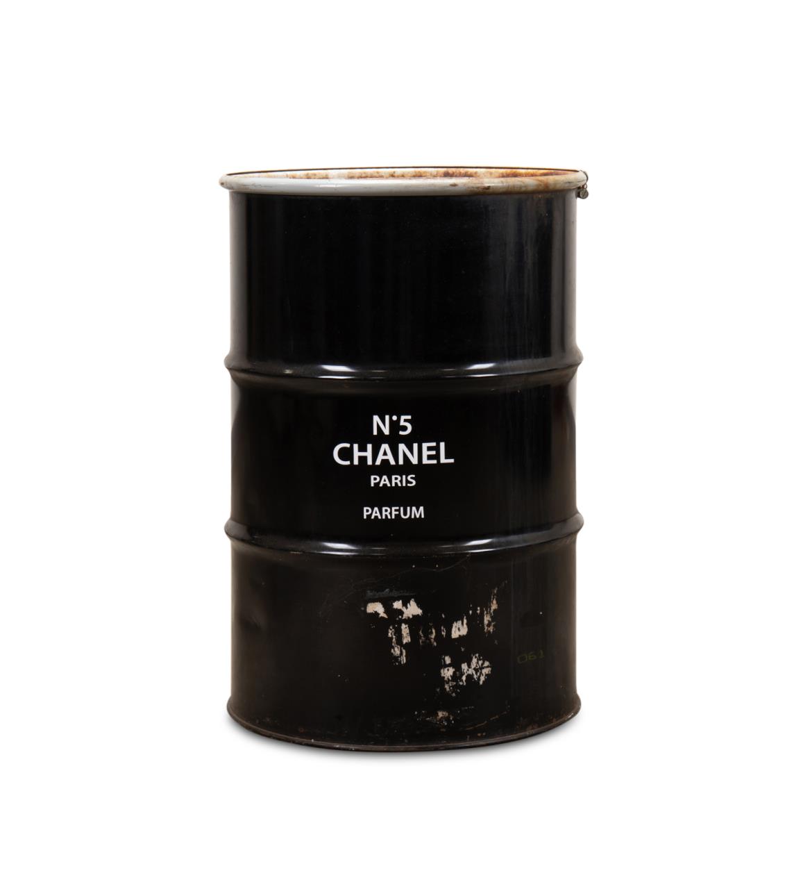 BLACK 55 GALLON STEEL BARREL,