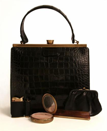 Black alligator purse    1950s   