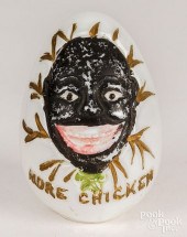 BLACK AMERICANA MILK GLASS EGG