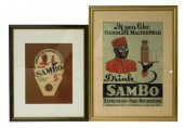 BLACK AMERICANA: TWO FRAMED "S
