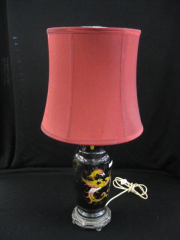 Black Amethyst Glass Lamp