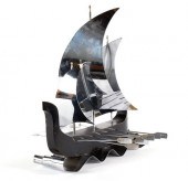 BLACK AND CHROME MCM SAILBOAT