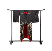 BLACK AND RED FORMAL KIMONO ON