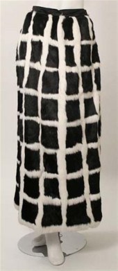 Black and white fur maxi skirt