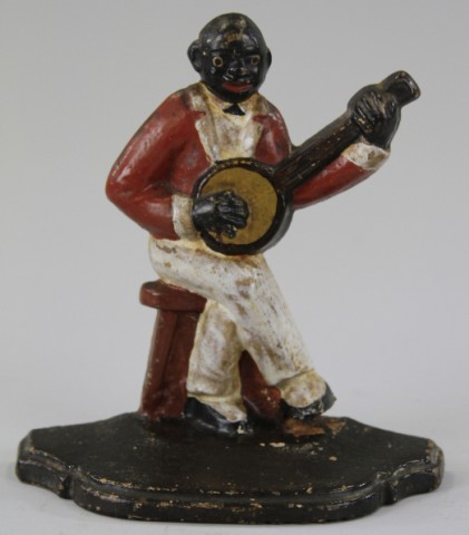 BLACK BANJO PLAYER DOORSTOP Spencer