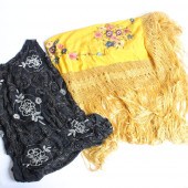 BLACK BEADED FLAPPER DRESS AND