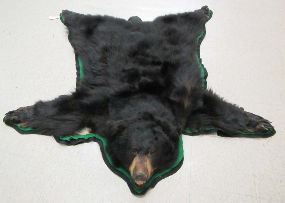 BLACK BEAR RUG, HEAD WITH OPEN