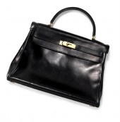 Black calfskin 32cm Hermes Kel