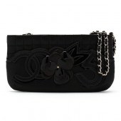 BLACK CAMELLIA FLOWER WALLET O