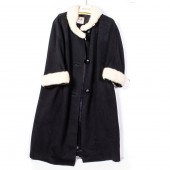 BLACK CASHMERE COAT WITH MINK