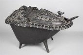 BLACK CAST IRON COAL SCUTTLE A