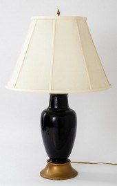 BLACK CERAMIC VASIFORM LAMP Bl