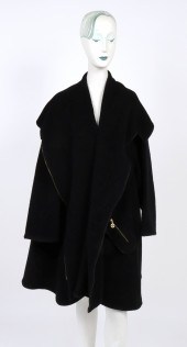 BLACK CHENILLE COAT WITH CHANE