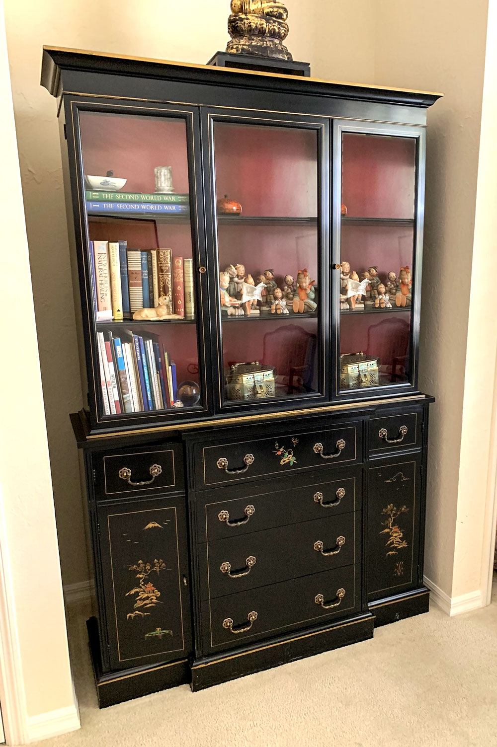 BLACK CHINOISERIE BREAKFRONT
