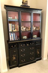 BLACK CHINOISERIE BREAKFRONT S