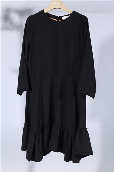 Black Chloe dress with flared skirt