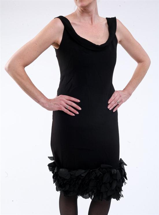 BLACK CREPE COCKTAIL DRESS