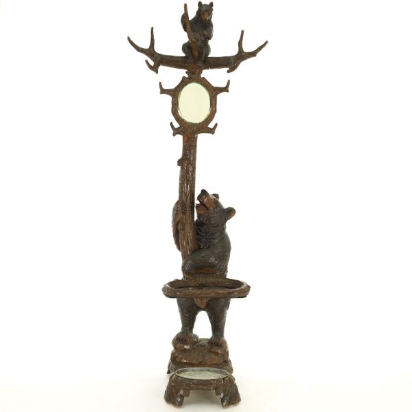 BLACK FOREST CARVED BEAR HALL